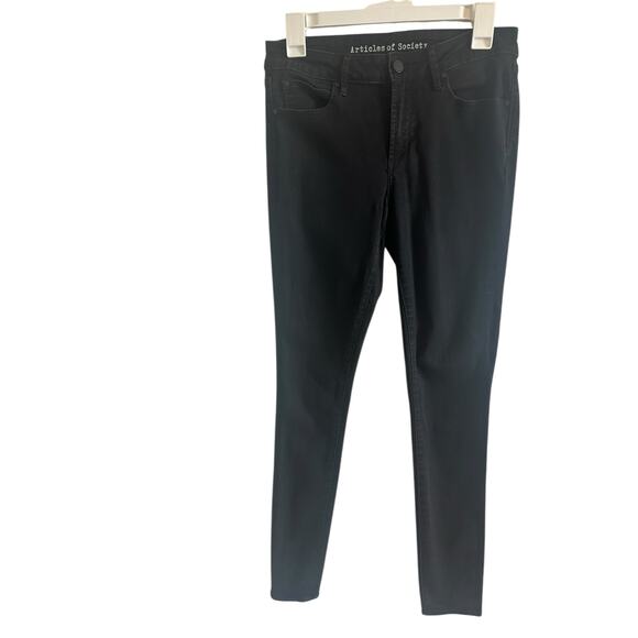 Articles Of Society Women's 27 Black Solid Skinny Mid Waist Cotton Casual Jeans - Picture 4 of 10